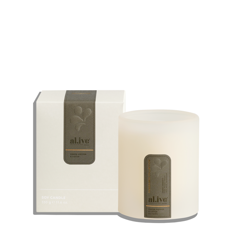 Al.ive Soy Candle, Green Pepper & Lotus
