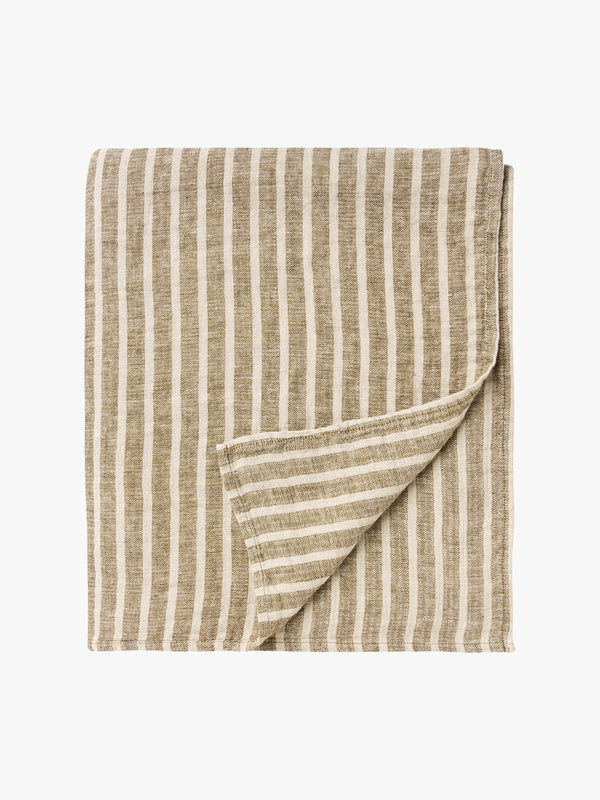Ava Stripe Khaki Bedcover, Grand