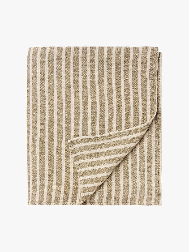 Ava Stripe Khaki Bedcover, Grand