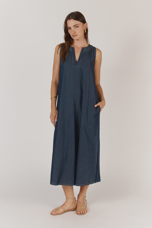 Itami Denim Sleeveless Maxi