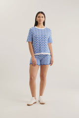 Alessandra Rae Top, Cornflower White