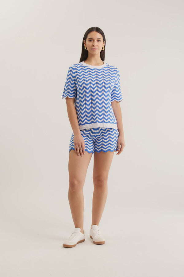 Alessandra Rae Top, Cornflower White