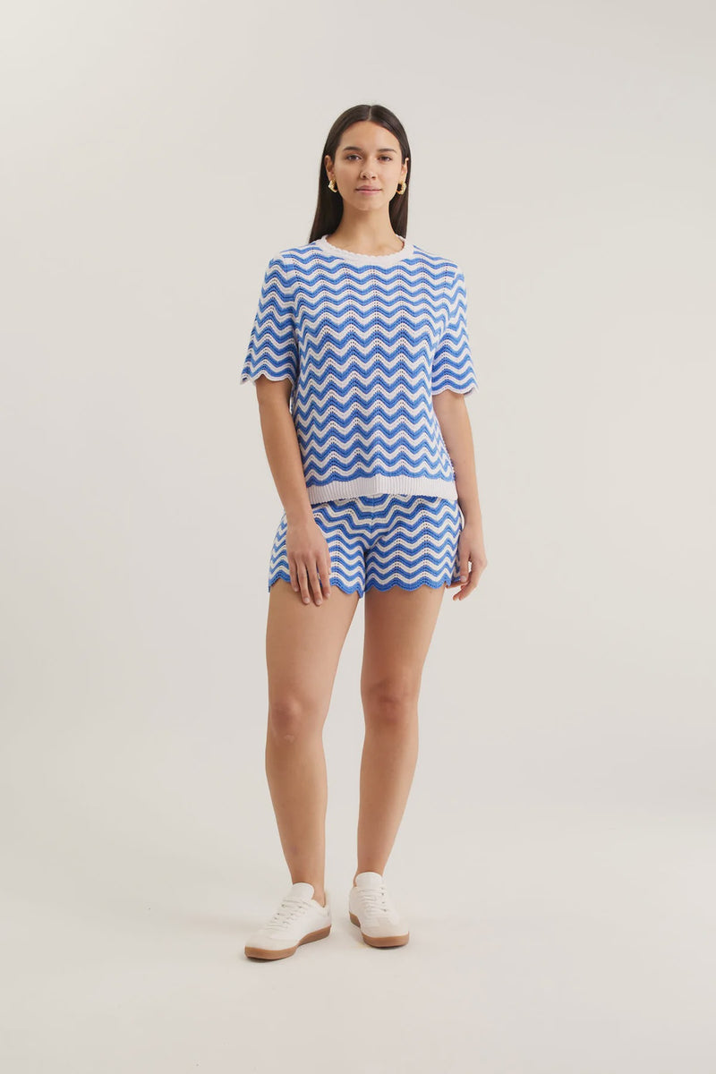 Alessandra Rae Top, Cornflower White