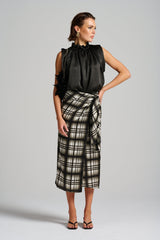 Le Check Wrap Skirt