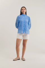 Alessandra Lume Lace Shirt Cornflour