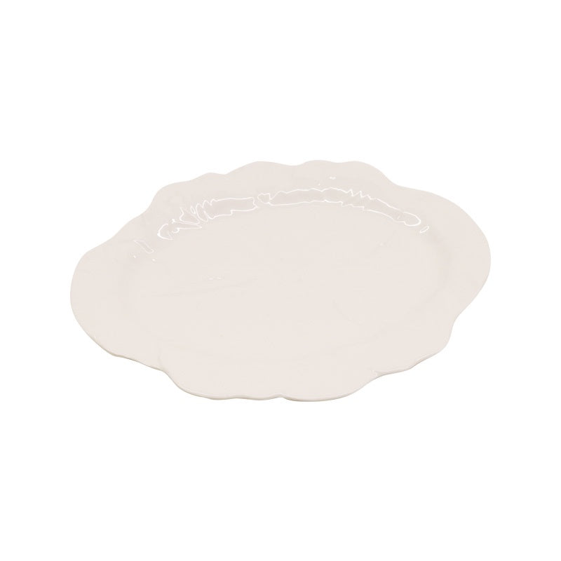 Melamine Cabbage Oval Platter, White