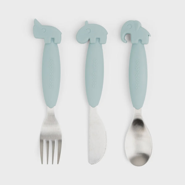 Done by Deer Easy Grip Cutlery Set Blue