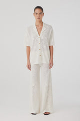 Arcaa Aster Crochet Shirt, Cream