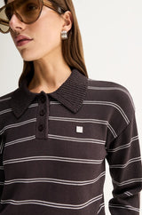 Elka Irina Knit Jumper, Chocolate Stripe