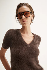 Landon Knit Top, Chocolate
