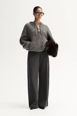 Elka Madden Knit Jumper, Grey Marle