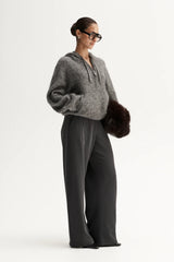 Elka Madden Knit Jumper, Grey Marle