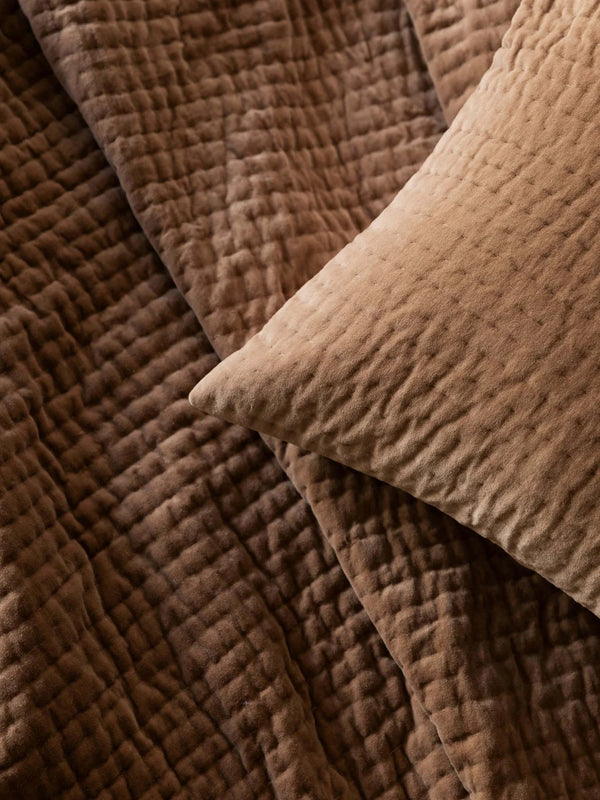 L&M Home Cino Velvet Pillowcase Pair, Cacao