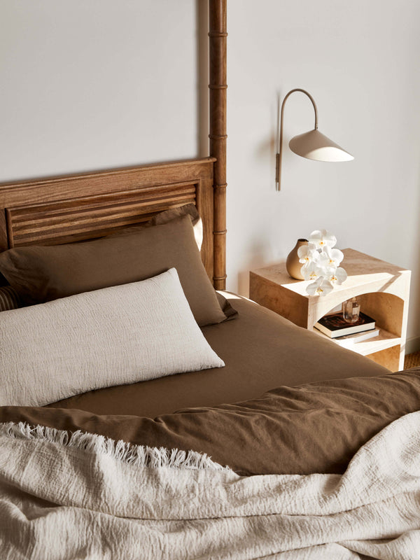 L&M Home Avenue Tailored Pillow Case Pair, Cafe