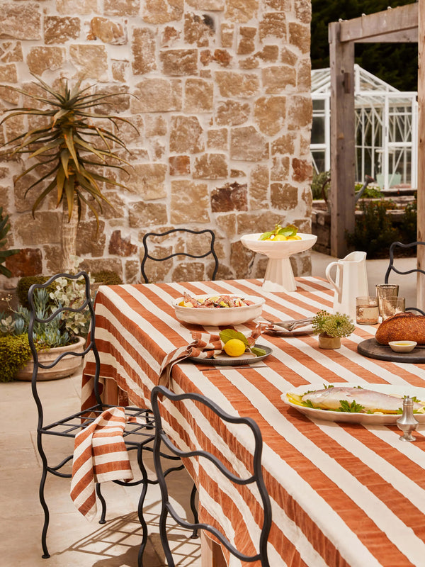 Riviera Terracotta Table Cloth, extra large