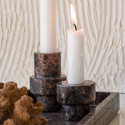 Mette Ditmer Marble Candleholder, Brown