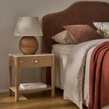 Carlyle Brown Marble Bedside Table