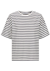 Morrison Archie Stripe Tee, White/Navy