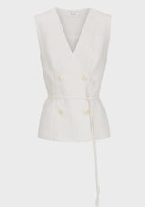 Morrison Belle Linen Vest, Ivory