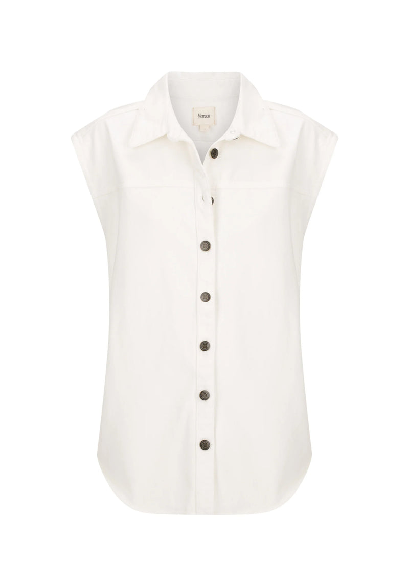 Morrison Theo Denim Vest, White