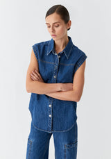 Morrison Theo Denim Vest, Blue