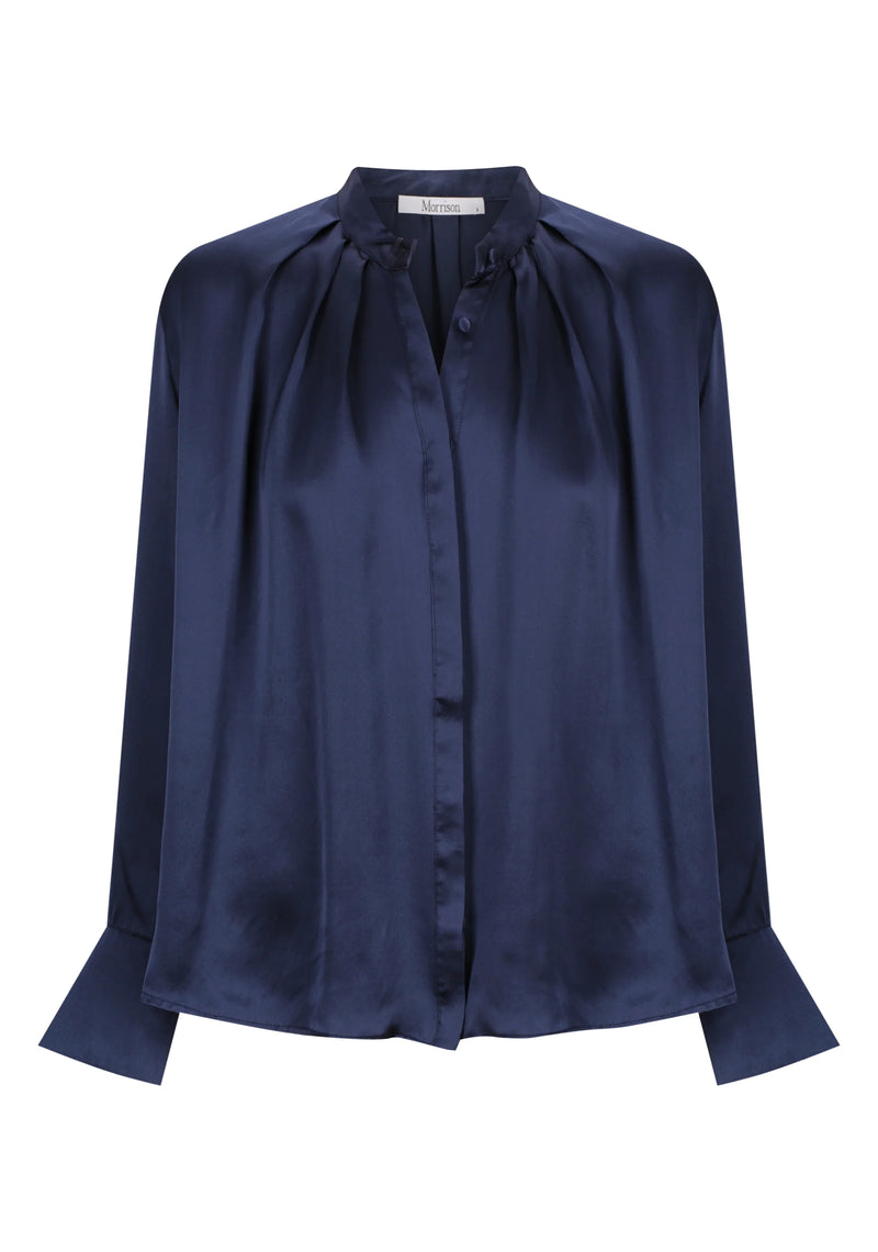 Morrison Valencia Silk Shirt, Navy