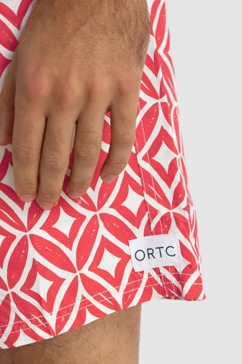 ORTC Cable Swim Shorts, Red