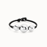 Uno de 50 Ser Intrepida Leather Bracelet, Silver