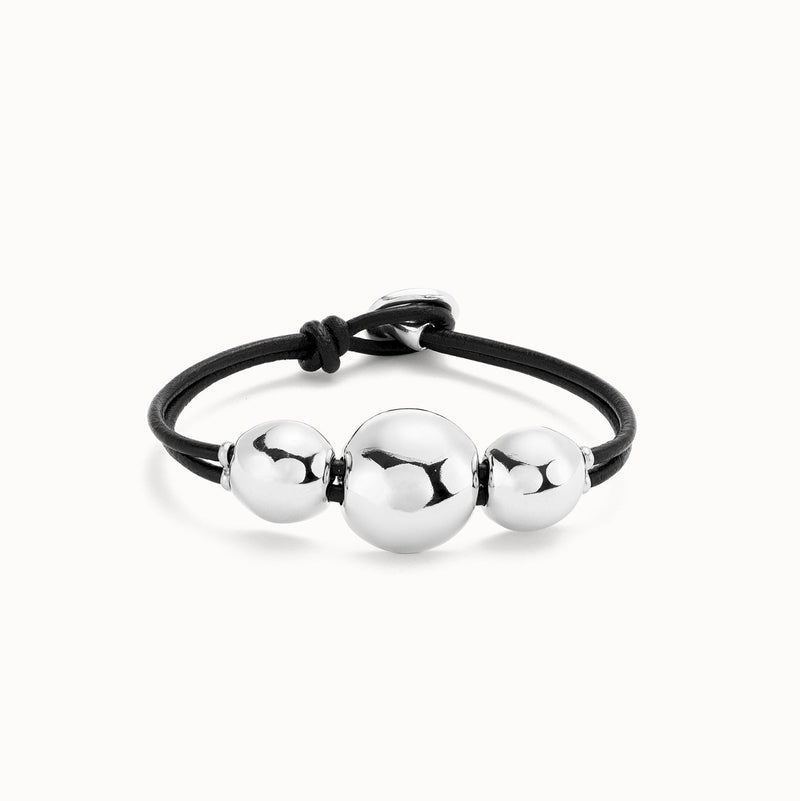 Uno de 50 Ser Intrepida Leather Bracelet, Silver