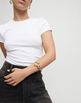 Uno de 50 Ser Intrepida Rigid Bracelet, Gold
