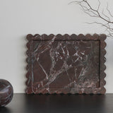 Palazzo Large Scalloped Tray, Rosso Levanto