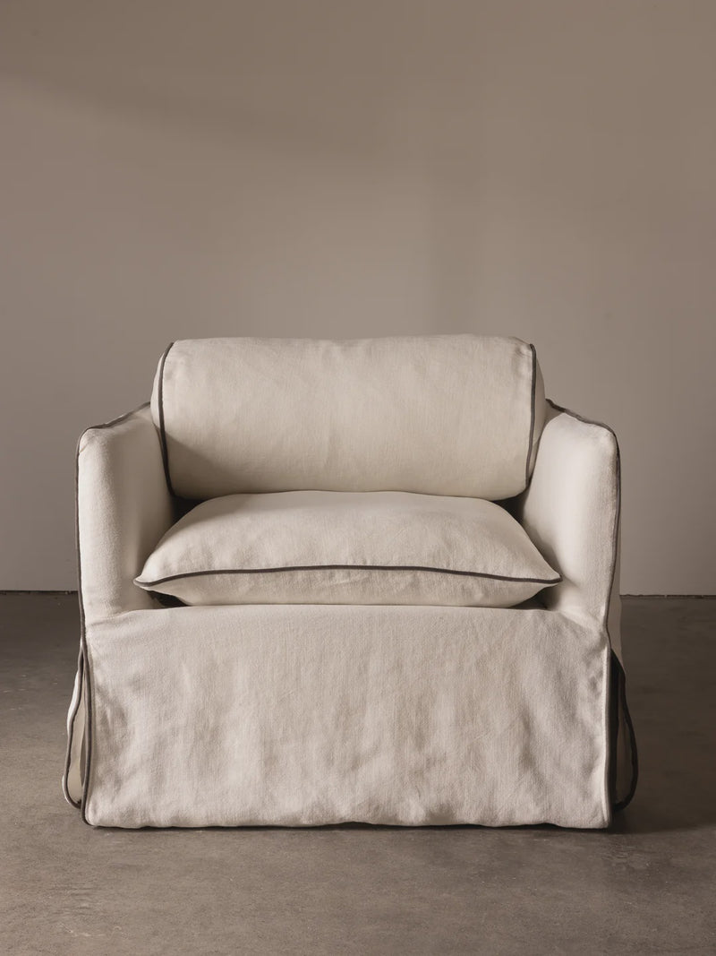 Rachel Donath Cohen Linen Chair, Ivory