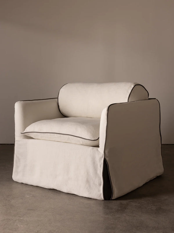 Rachel Donath Cohen Linen Chair, Ivory