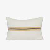 Ribbon Cushion, White/Butter/Grey