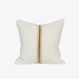 Ribbon Cushion, White/Butter/Grey