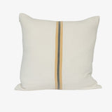 Ribbon Cushion, White/Butter/Grey