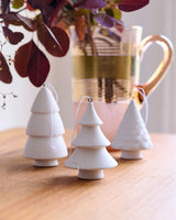 Hanging Christmas Tree Ornaments, Set of 3, White