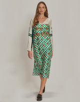 Violet V Neck Dress, Sporty Jade