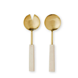 Aries Cream/Gold Salad Server Set 2