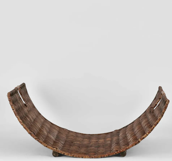 Woven Rattan Fire Basket, Brown