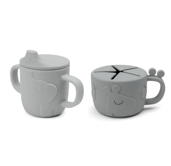 Peekaboo Spout & Snack Set, Grey