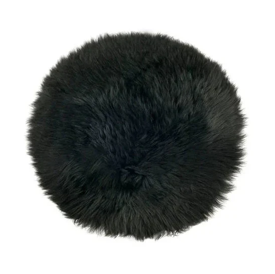 Sheepskin Round Seat Plate, Black