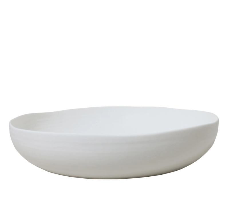 At Home Shallow Serving Bowl White