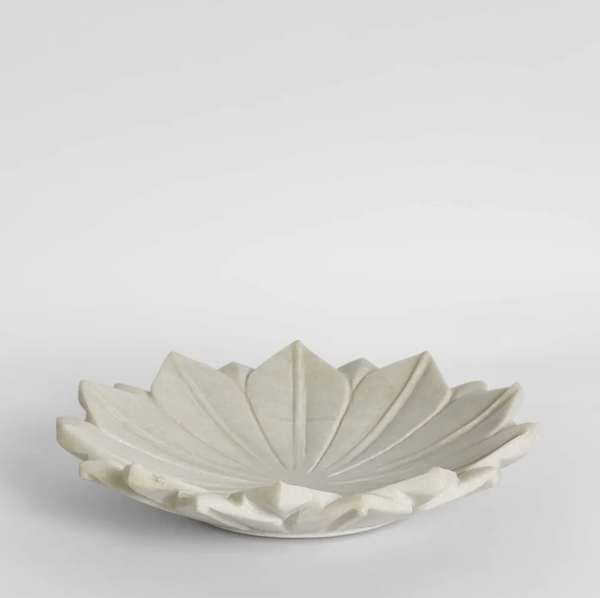 Perin Marble Flower Bowl, White