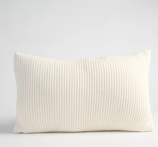 Eadie Favo Cushion, Ivory