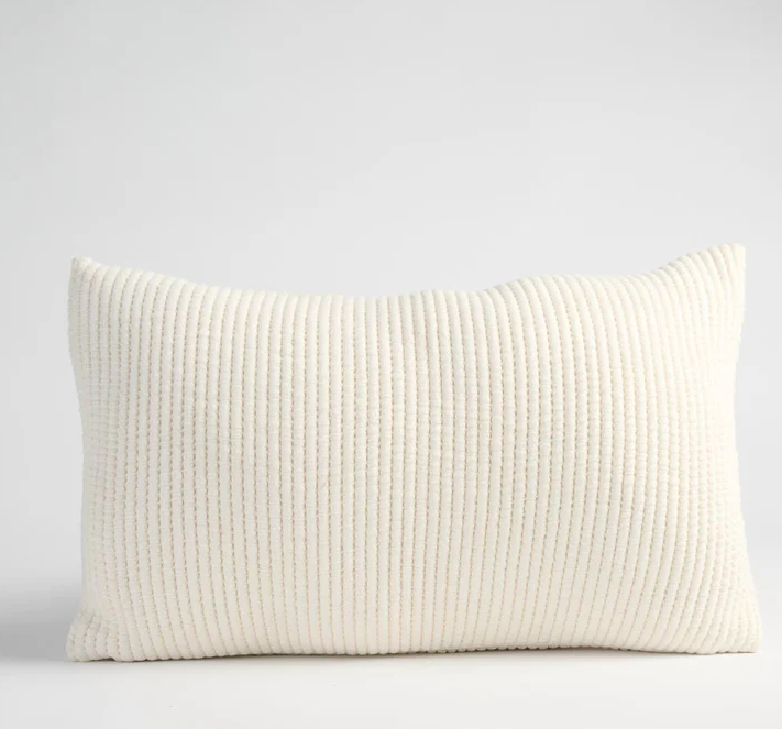 Eadie Favo Cushion, Ivory