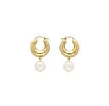 Vanessa Baroni Circlet Pearl Earring, Gold