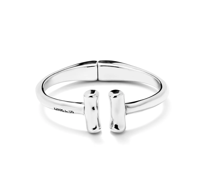 Uno de 50 Natural Double Tube Bracelet, Silver