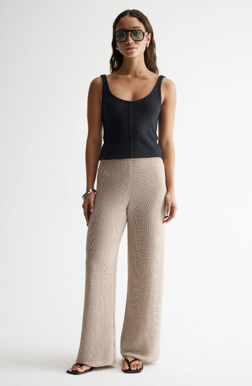 Elka Collective, Aspen Crochet Pant, Taupe