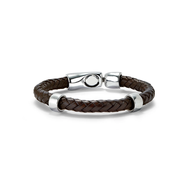 Uno de 50 Braided Brown Leather Bracelet